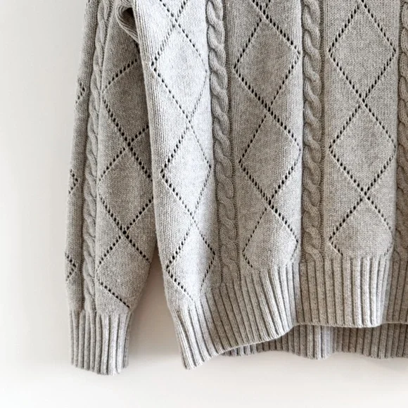 Sunday Best Pointelle Cable knit Wool Sweater - Picture 5 of 12